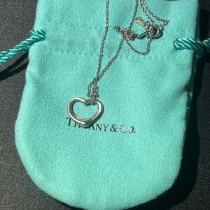 Tiffany & Co. Elsa Peretti Silver Open Heart Necklace